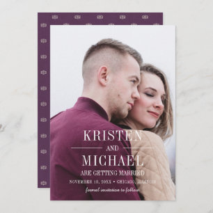 Save the date.  patroonpruimtecards kaart