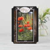 Save The Date Pavot rouge Monogramme (Debout devant)