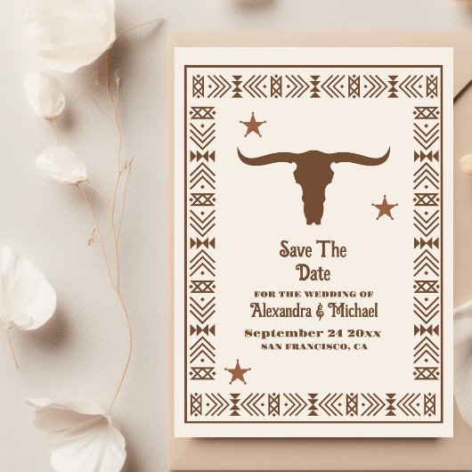 Save The Date Pays du Sud-Ouest Ranch Mariage de l'Ouest