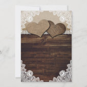 Save The Date Pays élégant Deux Coeurs Floral Mariage dentelle (Dos)