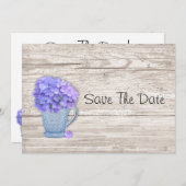 Save The Date Pays Hydrangea Enregistrer La Date (Devant / Derrière)