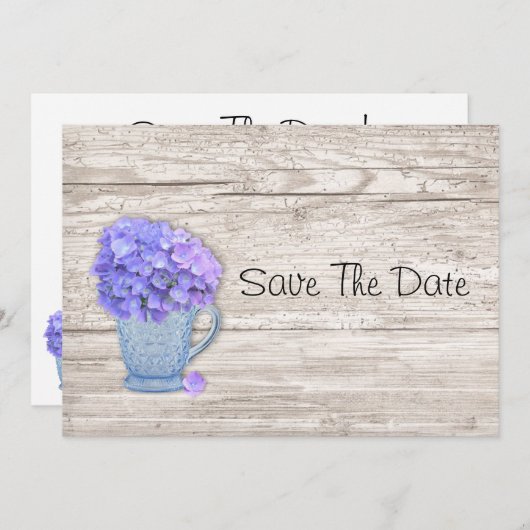 Save The Date Pays Hydrangea Enregistrer La Date (Devant / Derrière)