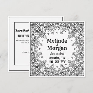 Save The Date Pays Mariage occidental Bandana blanc