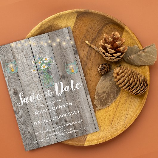 Save The Date Pays Russe Chaîne Lumières Jarres Fleur sauvage Bo