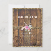 Save The Date Pays Rustique Mariage Roses Cheval Chaussures Rope (Dos)