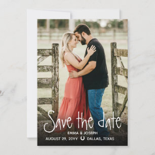 Save The Date Pays Western Photo Wedding Enregistrer la date