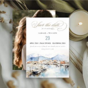 Save The Date Paysage aquarelle de Ushuaia, Argentine Photo de m