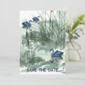 Save The Date Paysage des lacs avec cygnes enregistrer la date (Debout devant)