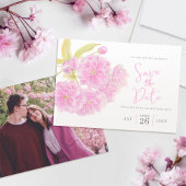 Save The Date Paysage fleuri mariage couleur rose