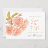 Save The Date Paysage fleuri mariage de la pêche (Devant)