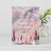 Save The Date Paysage hivernal Forêt de Péninsule Économisez La  (Debout devant)