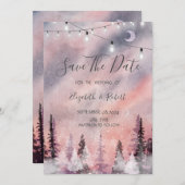 Save The Date Paysage hivernal Forêt de Péninsule Économisez La  (Devant / Derrière)