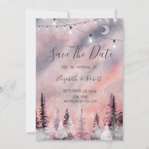 Save The Date Paysage hivernal Forêt de Péninsule Économisez La