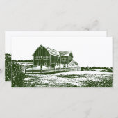 Save The Date Paysage rural maison de ferme de style coupe (Devant / Derrière)