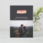 Save The Date Peach Green Navy Pastel Ajouter Image Enregistrer (Debout devant)