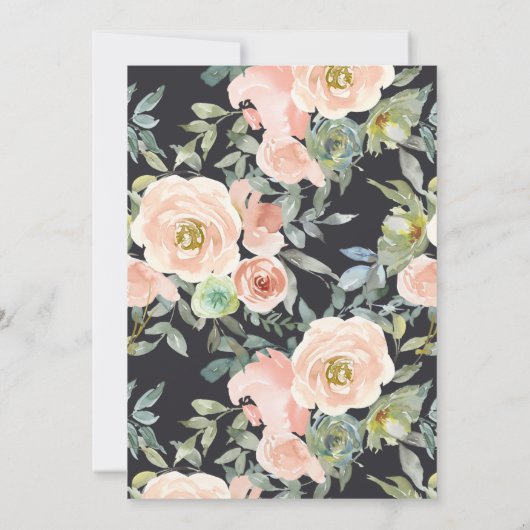 Save The Date Peach Green Navy Pastel Ajouter Image Enregistrer (Dos)