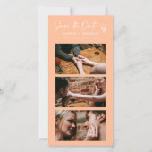 Save The Date Peach Photo Boot Strip QR Code (Devant)