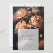 Save The Date Peach romantique Pastel Peony Mariage floral Photo (Devant)