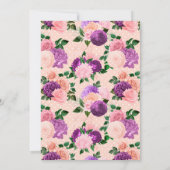 Save The Date Peach rose et Lavender violet Mariage floral (Dos)