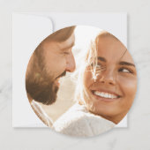 Save The Date Peach White Bold Modern Round Big Date Photo (Dos)