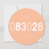 Save The Date Peach White Bold Modern Round Big Date Photo (Devant)