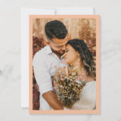 Save The Date Peachy Apricot Boho Arch Retro Script 2 Photo les  (Dos)