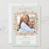 Save The Date Peachy Pink & Mint Spring Tulips Enregistrer La Da (Devant)