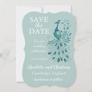 Save The Date Peacock Blue Enregistrer la date