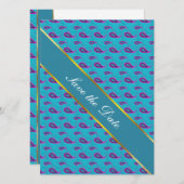 Save The Date Peacock Blue Paisley (Devant / Derrière)