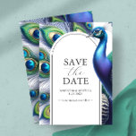 Save The Date Peacock Enregistrer La Date Annonces Mariages<br><div class="desc">Commencez votre voyage mariage avec notre rustique enchanteur enregistrer les invitations de date, conçu pour narrer magnifiquement le début de votre histoire d'amour. Ornée de paons aquarellés gracieux, chaque carte encadre les noms de la mariée et du marié dans un élégant affichage. L'envers révèle un motif à plumes distinctif, symbolisant...</div>