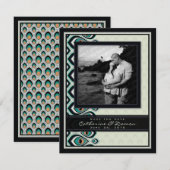 Save The Date Peacock Nouveau Enregistrer la date (noir) (Devant / Derrière)