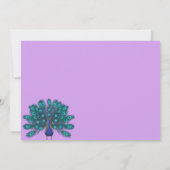Save The Date Peacock vert et bleu | Fleurs d'aquarelle violette (Dos)