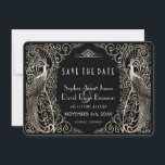 Save The Date Peacocks Art Déco Argent Mariage Enregistrer La Da<br><div class="desc">Design unique avec un mélange de paons de style ancien et d'architecture moderne et audacieuse. Utilisez l'outil Personnaliser pour ajouter vos informations. Vous pouvez également choisir la couleur arrière - plan. Pour les articles correspondants,  visitez,  s'il vous plaît,  ma collection Glam Silver Art Déco Peacocks.</div>