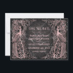 Save The Date Peacocks Art Déco En Marbre D'Or rose Enregistrer<br><div class="desc">Design unique avec un mélange de paons d'art déco d'or imitation rose à l'ancienne et une approche graphique audacieuse et moderne, sur un arrière - plan en marbre noir. Utilisez l'outil Personnaliser pour ajouter vos informations. Pour les articles correspondants, visitez, s'il vous plaît, ma collection Rose de peacocks en marbre...</div>