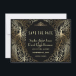 Save The Date Peacocks Gold Art Déco De Luxe Économisez La Date<br><div class="desc">Design unique avec un mélange de paons de style ancien et d'architecture moderne et audacieuse. Utilisez l'outil Personnaliser pour ajouter vos informations. Vous pouvez également choisir la couleur arrière - plan. Pour les articles correspondants,  visitez,  s'il vous plaît,  ma collection Glam Gold Art Déco Peacocks.</div>