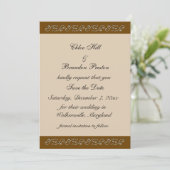 Save The Date Pearl Icing sur Mocha Enregistrer la date (Debout devant)