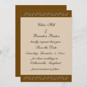 Save The Date Pearl Icing sur Mocha Enregistrer la date (Devant / Derrière)