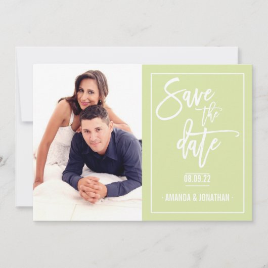 Save The Date Pearlescent jaune et Mariage blanc Enregistrer la  (Devant)
