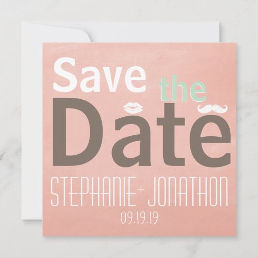 Save The Date Pêche et Monnaie Photo moderne Enregistrer la date (Dos)