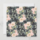 Save The Date Pêche Green Navy Pastel Floral Élégant (Dos)