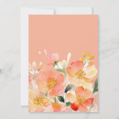 Save The Date Pêche orangée Boho moderne et Mariage floral noir (Dos)