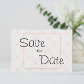 Save The Date Pêche pastel et géométrique crème (Debout devant)