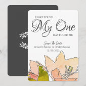 Save The Date Pêcher Mariage Floral Enregistrer La Date (Devant / Derrière)