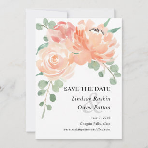 Save The Date Pêches et crème Aquarelle Florale Enregistrer la d