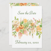 Save The Date Pêches et fleurs de crème et fruits (Devant / Derrière)