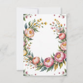 Save The Date Peine rose et Mariage floral jaune (Dos)