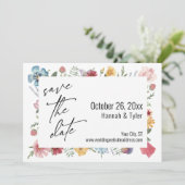 Save The Date Peint couleur aquarelle Meadow Fleur sauvage (Debout devant)