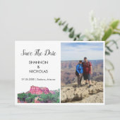 Save The Date Peint Mountain Fiançailles Photo Enregistrer La Da (Debout devant)