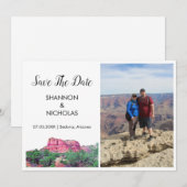 Save The Date Peint Mountain Fiançailles Photo Enregistrer La Da (Devant / Derrière)