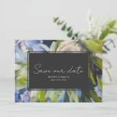 Save The Date Peinture à l'huile Florales inspirées Mariage bleu (Debout devant)